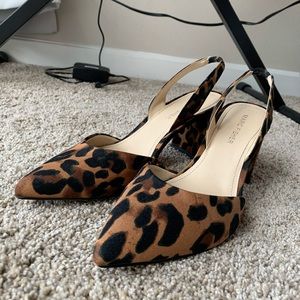 Marc Fisher leopard print sling-back mules!
